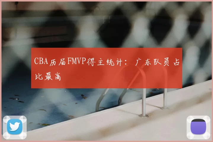 CBA历届FMVP得主统计：广东队员占比最高